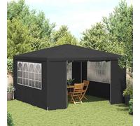 vidaXL Carpa profesional para fiestas con paredes gris 90 g/m² 4x4 m