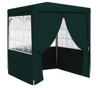 vidaXL Tienda de campaña para fiestas profesional, con paredes laterales, 2x2 metros, color verde, 90 g/m²