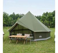 vidaXL Carpa Tipi 10 persona Verde militar Poliéster y Acero