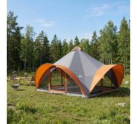 vidaXL Carpa Tipi 18.0 persona Gris y naranja Poliéster y Acero