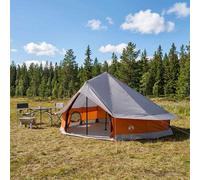 vidaXL Carpa Tipi 20 persona Gris y naranja Poliéster y Acero