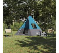 vidaXL Carpa Tipi 6 persona Impermeable Azul tafetán