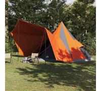 vidaXL Carpa Tipi con techo Gris y naranja 510 x 690 x 330 cm tafetán
