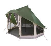 vidaXL Carpa Tipi con Techo Verde 404 x 370 x 270 cm tafetán, Jardín y Terraza, Solución Ideal para Camping, Tienda Tipi Espaciosa, Aventura al Aire Libre, Refugio Familiar