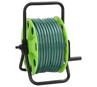 vidaXL Carrete de manguera de pie con set racores PVC verde 0,5" 30 m