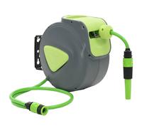 vidaXL Carrete de pared automático 10+1 m, color jardín