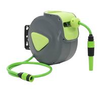 vidaXL Carrete de pared automático 10+1 m, color jardín