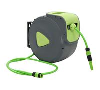 vidaXL Carrete de manguera retráctil automático de pared 30+2m Jardín Bricolaje