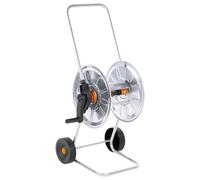vidaXL Carrete de rollo para manguera de 50 m 1/2" o 35 m 3/4" acero