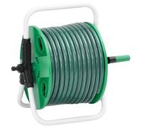 vidaXL Enrollador de manguera PVC 30 m Verde