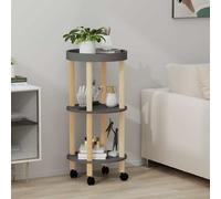 vidaXL Carrito 3 estantes madera contrachapada y pino gris 38x38x82 cm