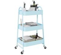 vidaXL Carrito de almacenaje 3 niveles acero azul 42x41,5x77 cm