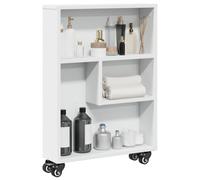 vidaXL Carrito de almacenaje estrecho madera blanco 48x13x68 cm