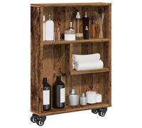 vidaXL Carrito de almacenaje estrecho madera envejecida 48x13x68 cm