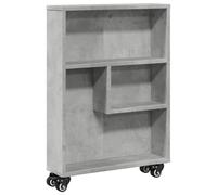 vidaXL Carrito de almacenaje estrecho madera gris hormigón 48x13x68 cm con ruedas