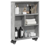 vidaXL Carrito de almacenaje estrecho madera gris hormigón 48x13x68 cm