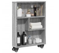 vidaXL Carrito de almacenaje estrecho madera gris Sonoma 48x13x68 cm