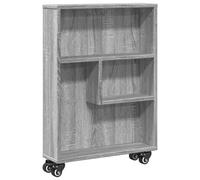 vidaXL Carrito de almacenaje estrecho madera gris Sonoma 48x13x68 cm