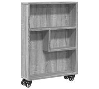vidaXL Carrito de almacenaje Estrecho Madera Gris Sonoma 48x13x68 cm con ruedas