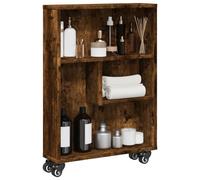 vidaXL Carrito de almacenaje estrecho madera roble ahumado 48x13x68 cm
