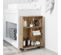 vidaXL Carrito de almacenaje estrecho madera roble artisian 48x13x68cm