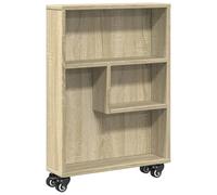 vidaXL Carrito de almacenaje estrecho Roble Sonoma 48x13x68 cm madera de ingeniería