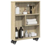 vidaXL Carrito de almacenaje estrecho roble Sonoma 48x13x68 cm madera de ingeniería