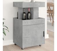 vidaXL Carrito de bar madera de ingeniería gris hormigón 50x41x89 cm