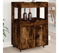 vidaXL Carrito de bar madera de ingeniería roble ahumado 60x39,5x89 cm