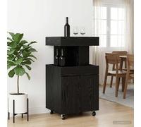 vidaXL Carrito de Bar Roble Negro 50 x 41 x 89 cm Madera de ingeniería