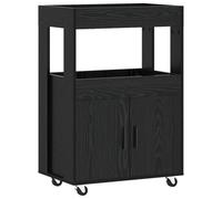 vidaXL Carrito de Bar Roble Negro 60 x 39,5 x 89 cm