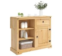 VidaXL - Carrito de cocina (2 unidades, cera de miel, 112 x 70 x 91,5 cm, carrito de cocina, unidad móvil auténtica, almacenamiento interior práctico, organizador elegante