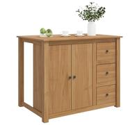 VidaXL - Carrito de cocina (2 unidades, cera de miel, 112 x 77 x 90 cm, organizador de cocina, isla móvil rústica, gran estación de preparación, carro culinario rodante