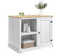 VidaXL - Carrito de cocina, 2 unidades, color blanco y cera de miel, pino macizo, carrito de cocina, estilo rústico, gran almacenamiento, carrito de madera, práctico, organización interior, esencial