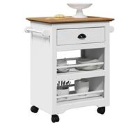 vidaXL Carrito de cocina BODO blanco y marrón 67,5x45x80 cm