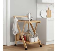 vidaXL Carrito de cocina con ruedas Marrón Claro 65 x 40,5 x 76,5 cm