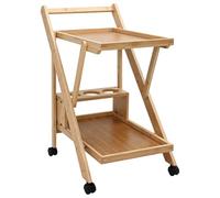 vidaXL Carrito de Cocina con Ruedas Marrón Claro 65 x 40,5 x 76,5 cm, Carro de Cocina Moderno, Carrito portátil Rectangular, con Amplio Espacio, compañero de Cena ahorrador