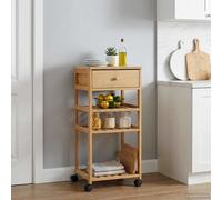 vidaXL Carrito de cocina con ruedas Natural 37 x 36 x 80 cm Bambú