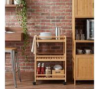 vidaXL Carrito de cocina con ruedas Natural 46 x 38 x 76 cm Bambú