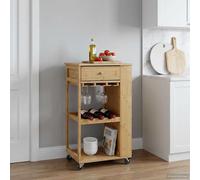 vidaXL Carrito de cocina con ruedas Natural 47,5 x 36 x 83 cm Bambú