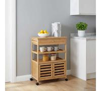 vidaXL Carrito de cocina con ruedas Natural 59,5 x 36 x 82 cm Bambú