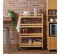 vidaXL Carrito de cocina con ruedas Natural 60 x 18 x 97 cm Bambú