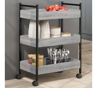 vidaXL Carrito de cocina madera de ingeniería gris Sonoma 50x30x70 cm