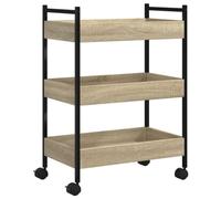vidaXL Carrito de cocina con niveles de almacenaje 50x30x70 cm madera de ingeniería Roble Sonoma
