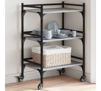 vidaXL Carrito de cocina madera ingeniería gris Sonoma 50x35x75,5 cm