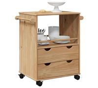 vidaXL Carrito de cocina OTTA madera maciza de pino 59x45x80 cm