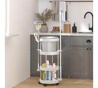 vidaXL Carrito de limpieza con cesto de almacenaje aluminio