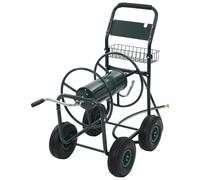 vidaXL Carrito de manguera para jardín conector de 1/2" acero 75 m