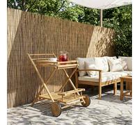 vidaXL Carrito de té con ruedas Natural 79 x 67.5 x 84 cm Bambú