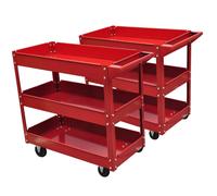 vidaXL Carrito para Herramientas Rojo Carro Utensilios Taller (2 unidades) Modelo 2 capas, 3 capas